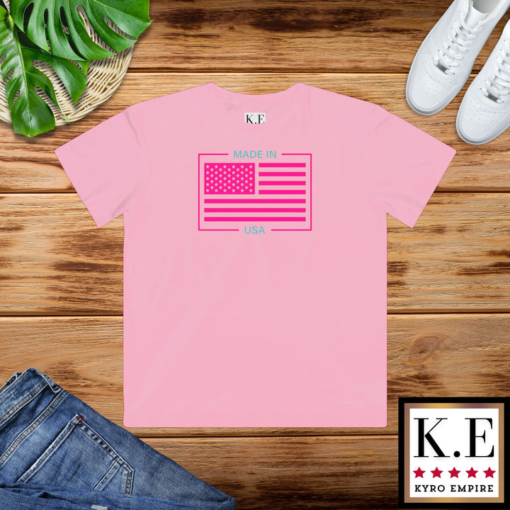 AQUA & PINK USA YOUTH TEE