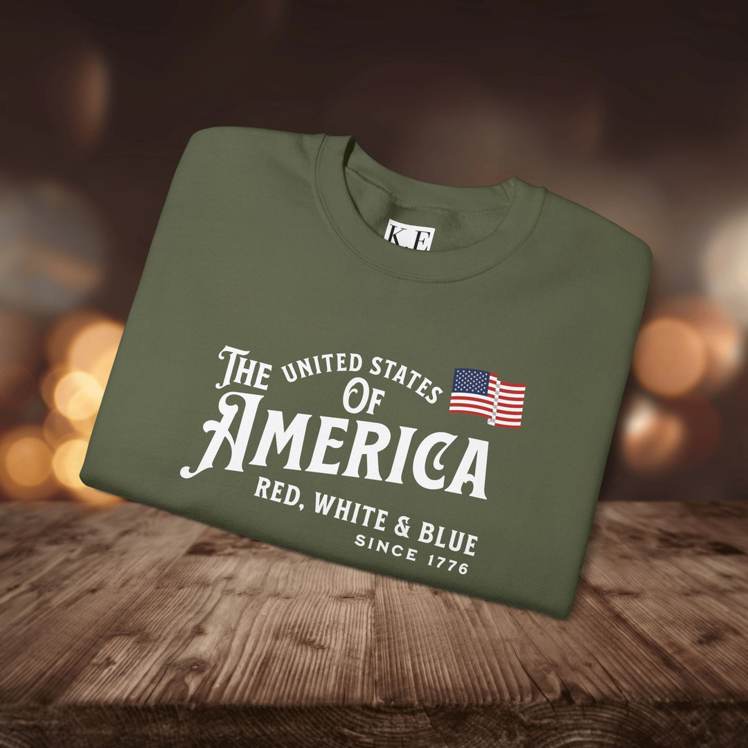 RED WHITE & BLUE CREWNECK