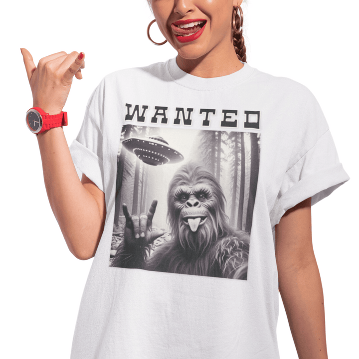 Unisex Softstyle T-Shirt - "Wanted" Bigfoot Graphic Tee