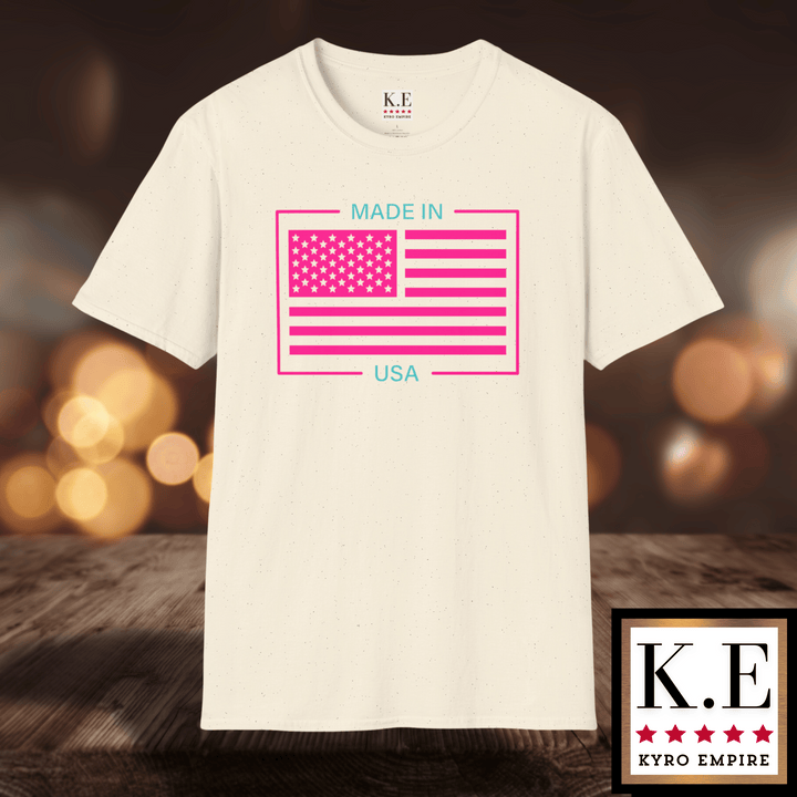 AQUA & PINK USA T-SHIRT