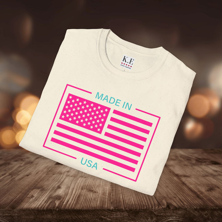 AQUA & PINK USA T-SHIRT