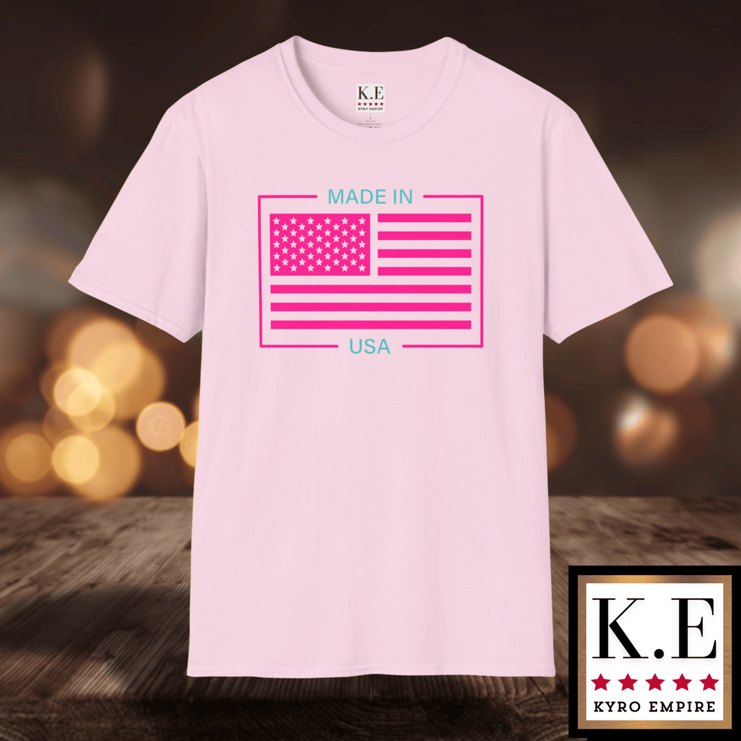 AQUA & PINK USA T-SHIRT