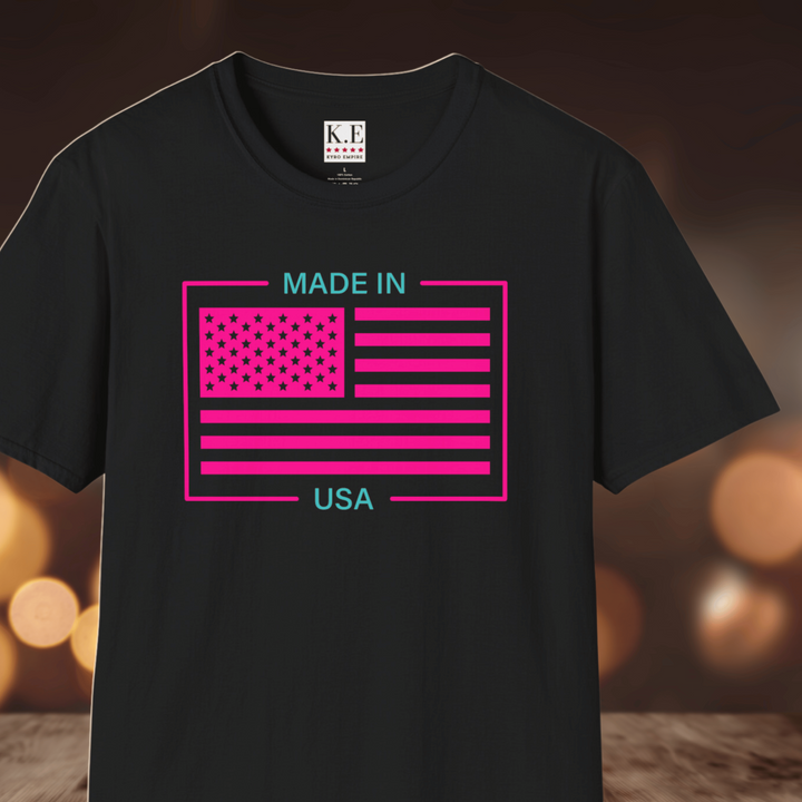AQUA & PINK USA T-SHIRT