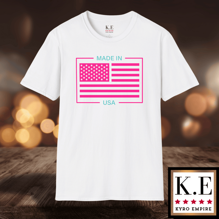 AQUA & PINK USA T-SHIRT