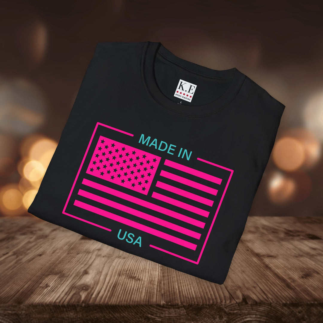 AQUA & PINK USA T-SHIRT