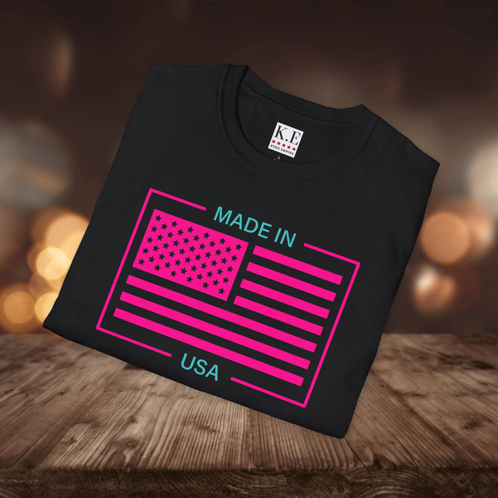 AQUA & PINK USA T-SHIRT