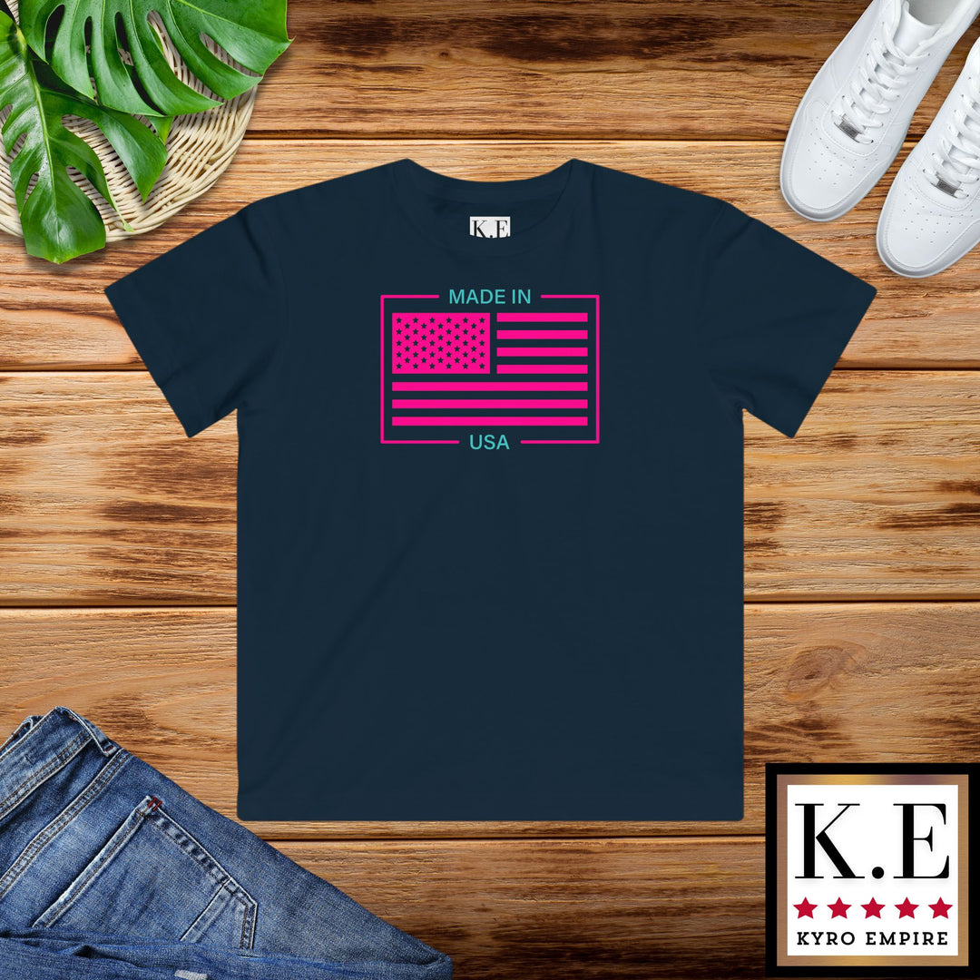 AQUA & PINK USA YOUTH TEE