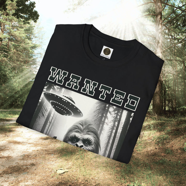 Unisex Softstyle T-Shirt - "Wanted" Bigfoot Graphic Tee