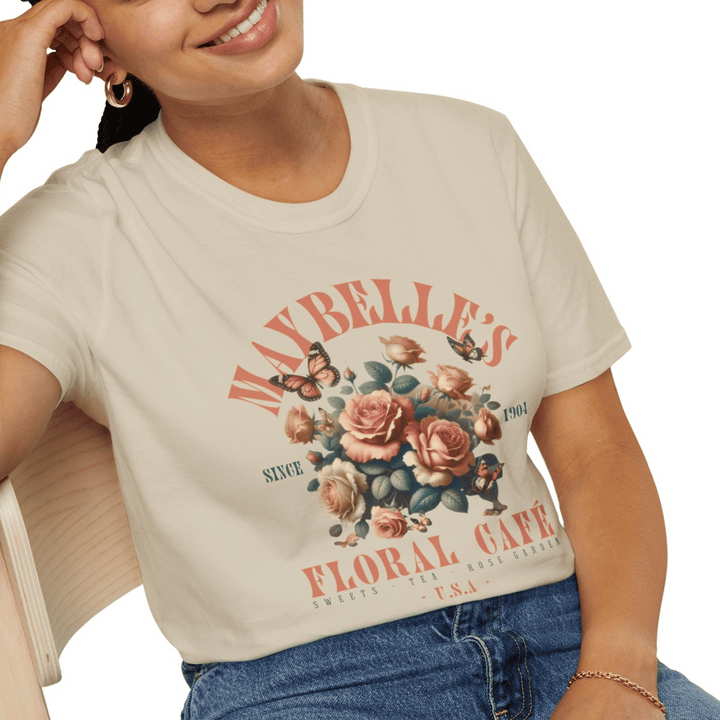 MAYBELLE'S FLORAL CAFE T-SHIRT