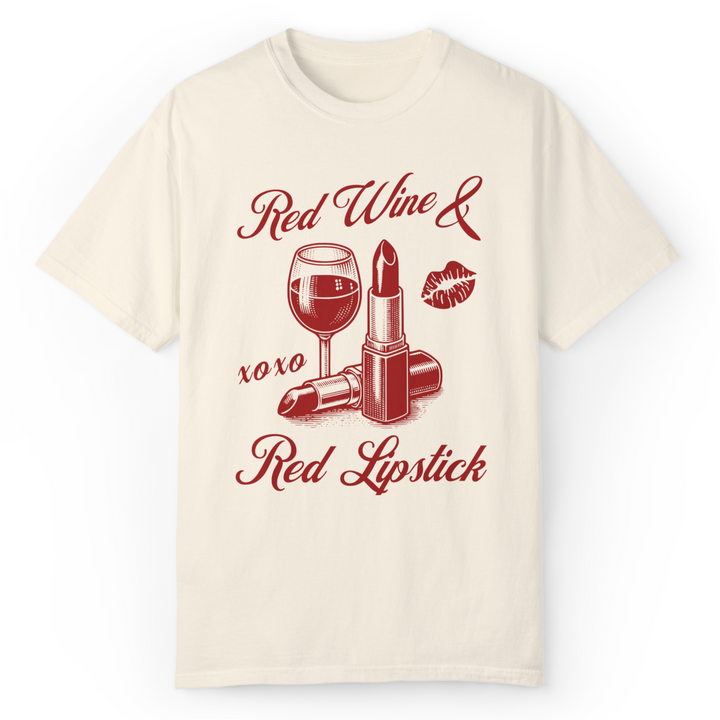RED WINE & RED LIPSTICK T-SHIRT