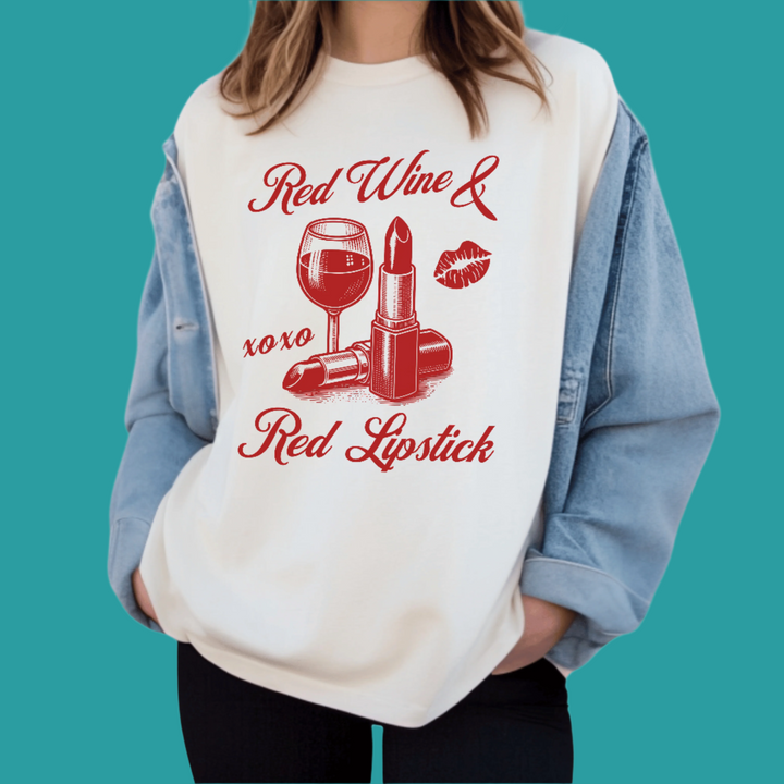 RED WINE & RED LIPSTICK T-SHIRT